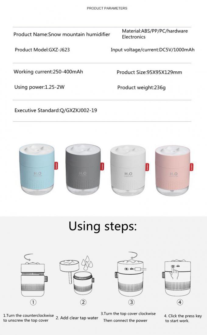 Homefish OEM Luftbefeuchter 500ml Capacity Tank Water Pure Mist Humidifiers Air Portable Desktop H20 10