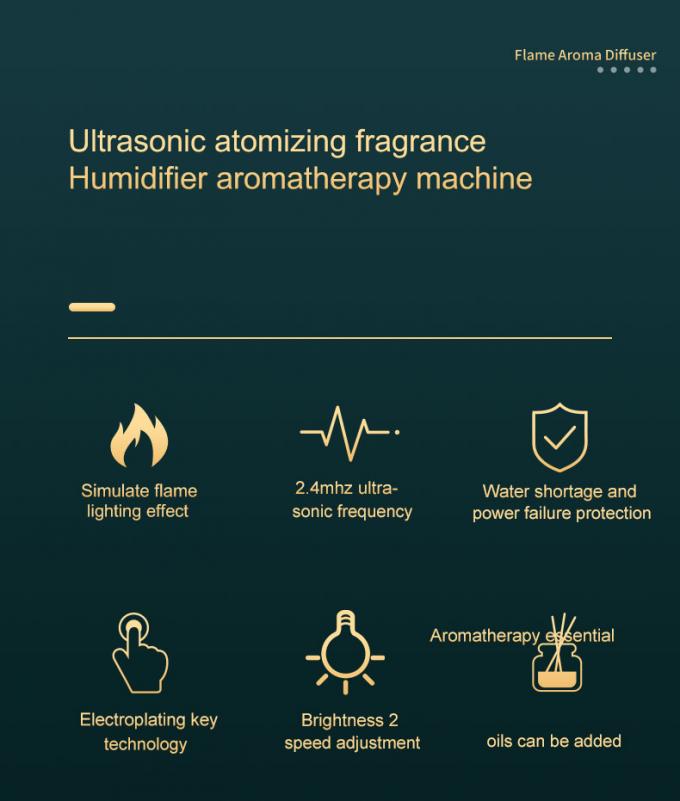Homefish DropShipping Ngọn lửa Smart Humidifier Aroma Diffuser 2023 Air Humidifier Essential Oil Ngọn lửa mô phỏng siêu âm 5