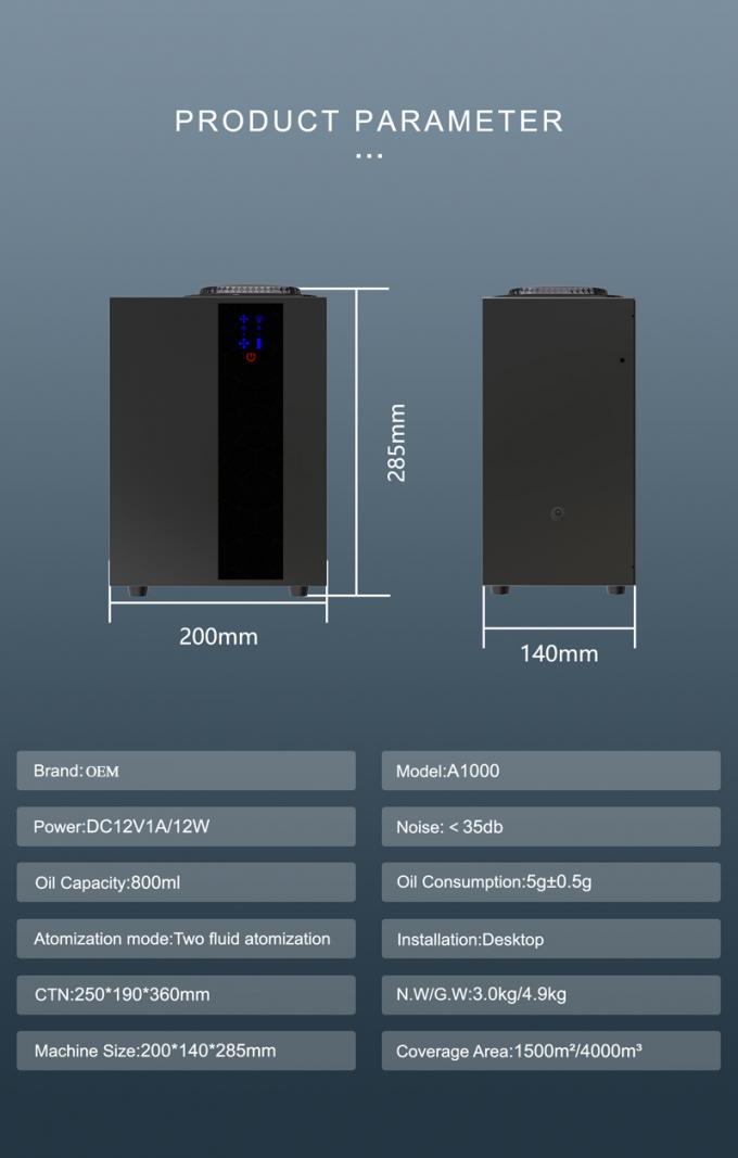 Máy khuếch tán mùi dầu thông minh 800ml: Tăng cường không gian của bạn với kiểm soát ứng dụng Wifi và khuếch tán tinh dầu tinh khiết không nước cho HVAC 7