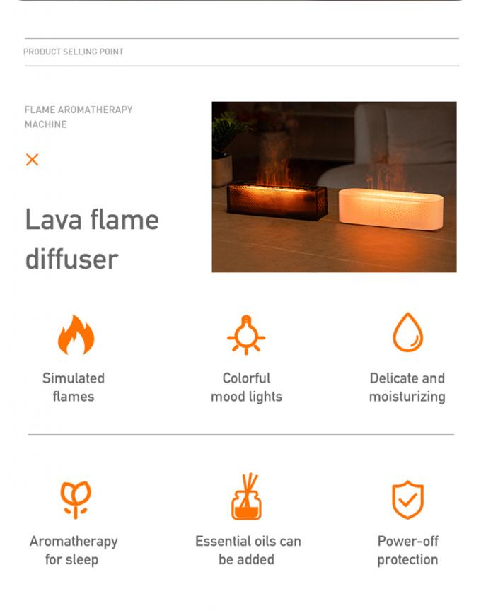 Lava Rainbow Flame Aroma Diffuser USB Điện khí quyển nhà ánh sáng 1
