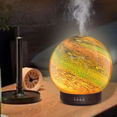 Giá tốt 3D Planet Beautiful Design Bảy màu sáng Diffuser hương thơm Glass Ball trang trí Diffuser dầu thiết yếu cho Home Desktop trực tuyến